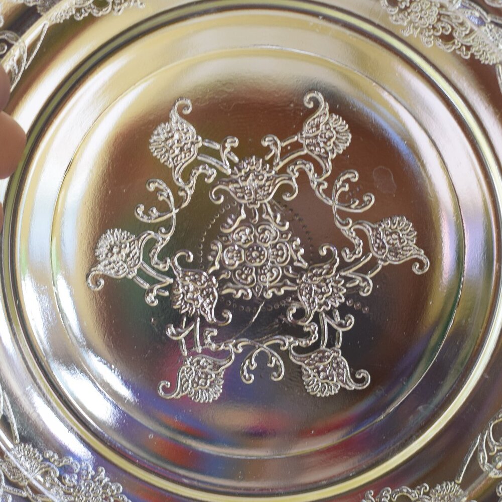 Antique Hazel Atlas Florentine Depression Glass Bread Plates 6", Set of 10